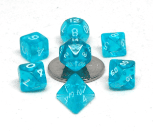 CHX23065 Teal/White Mini Polyhedral Translucent image 0